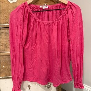 Sundry Fuchsia Long Sleeve Top
